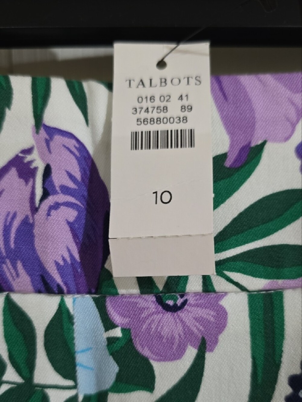 NWT-Talbots Chatham Pants with Purple, Blue & Green Floral Print - Picture 2 of 8